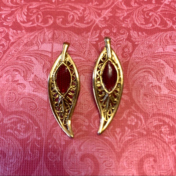 Vintage feather broach and earring set - Picture 4 of 5